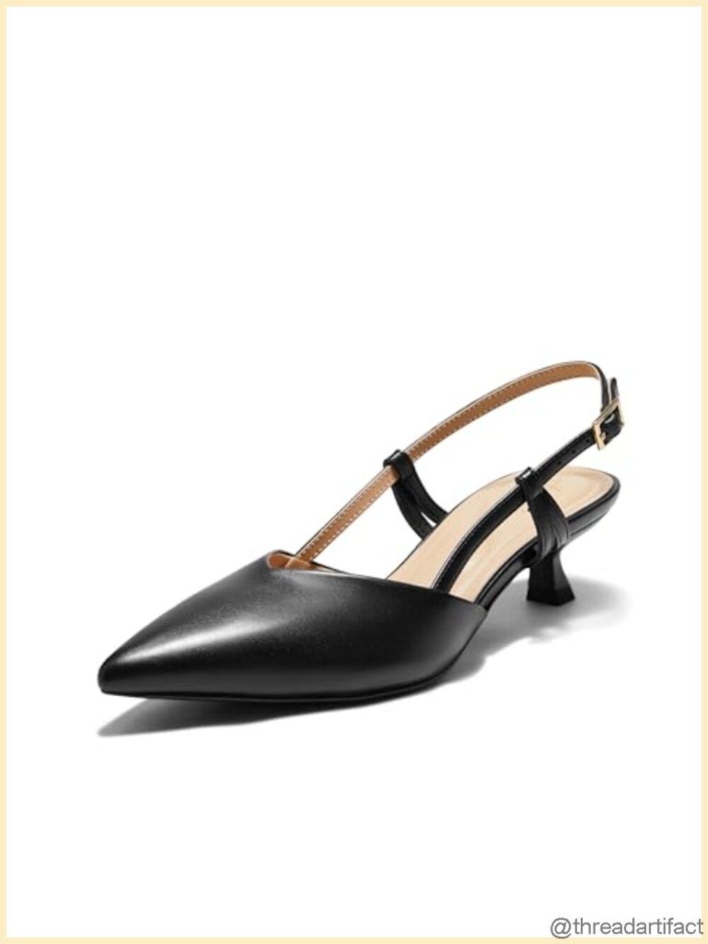 Women's Slingback Kitten Heels Pointed Toe Low Pump Dress Work Wedding Shoes